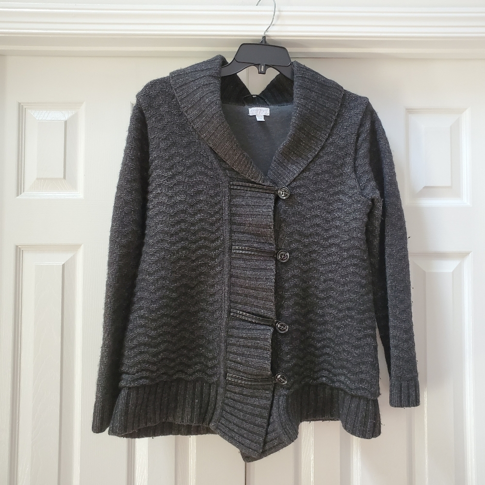Pea in the Pod Gray Wool Sweater Maternity Coat Large